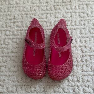 Mini Melissa Sparkling Pink Campana Shoes - Sz 8